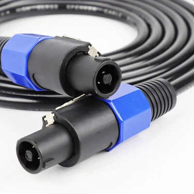 HBU 10 20 50FT Feet Speakon to Speakon Cable Compatible Amp PA DJ Speaker Male Wire