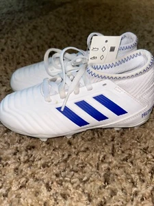 NEW Adidas PREDATOR 19.3 blue white Soccer Cleats cm8535 Youth Boys size 13 - Picture 1 of 7