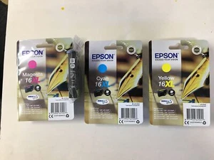 4 original Epson Tinten 16XL Black 12,9ml Cyan Yellow Magenta 6,5ml Rechnung - Bild 1 von 1