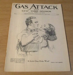 1918 WWI Magazine~"GAS ATTACK"~Camp WADSWORTH~27th NY Infantry~#22~(G) - Foto 1 di 4