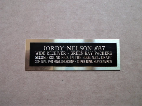 Jordy Nelson Football Card Green Bay Packers Card Plaque Nameplate 1" X 3" Cover