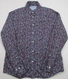 Camisa Floral Banana Republic Para Hombres Grande Lujo Popelina Desescolada Calce Ajustado - Imagen 1 de 3