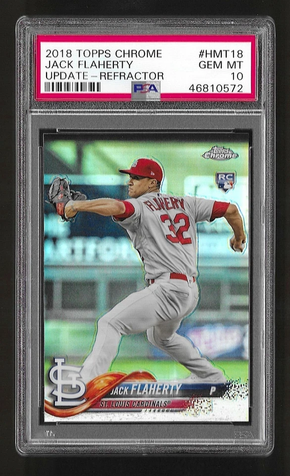 2018 Topps Chrome Update Refractor HMT18 Jack Flaherty RC Rookie PSA 10 #/250 - Image 1 of 1