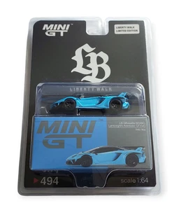 Mini GT 494 Liberty Walk LB Silhouette Lamborghini Aventador GT EVO Blue Blister - Picture 1 of 1