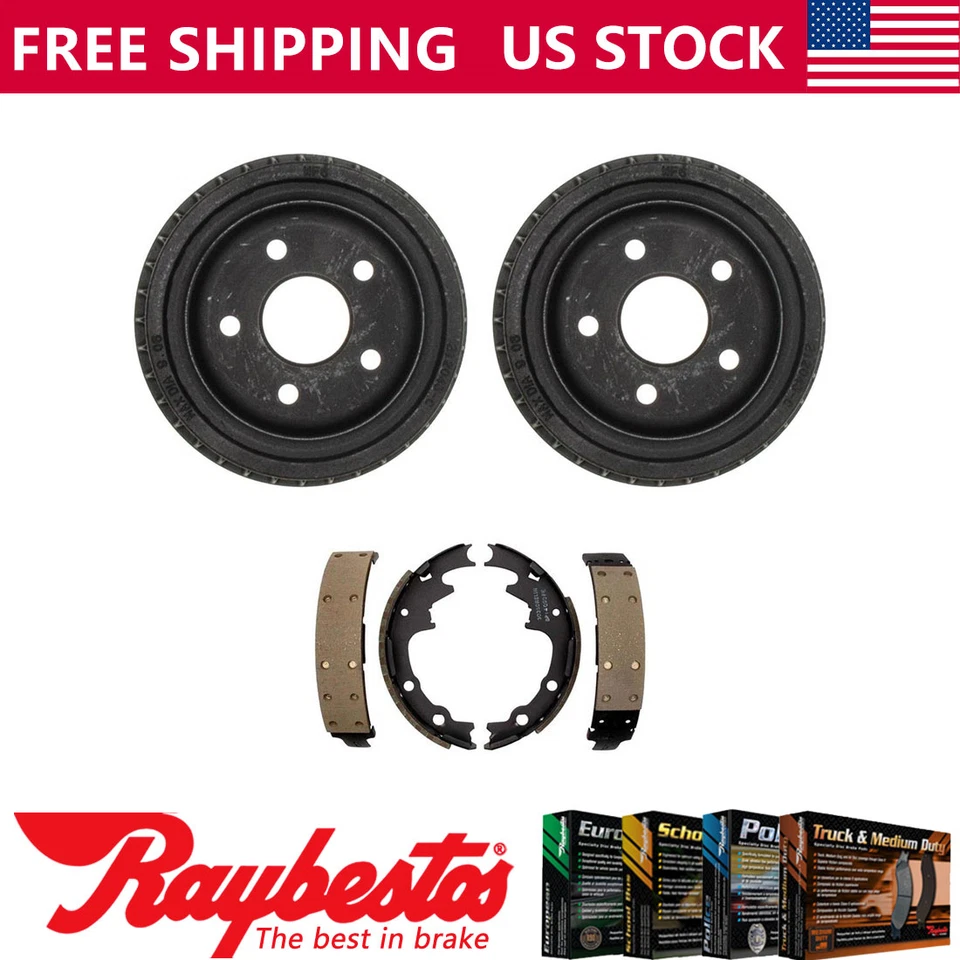 Rear Kit Brake Drums & Brake Shoes For 1986-1990 Ford Bronco II - Raybestos - Image 1 of 4