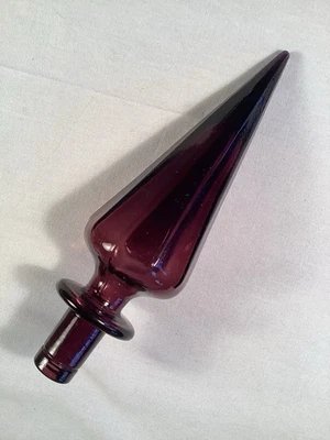 MCM Empoli Italy Cobalt Blue Swirl Quilted Glass Genie Bottle Stopper ONLY - image 1 of 4