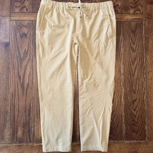Peter Manning Mens Khaki Tan Everywhere Pants Drawstring Stretch 34/36 26 Long - Picture 1 of 8