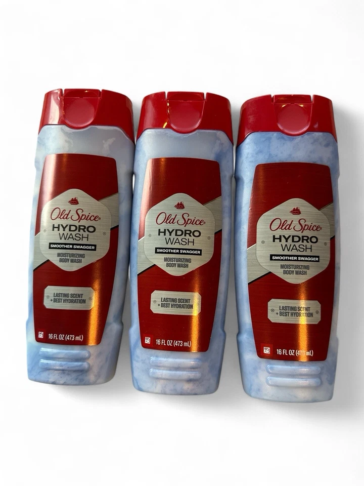 Paquete de 3 lavabos corporales hidratantes Old Spice Hydro Wash más suaves Swagger para hombres 16 oz Foto 1 de 3