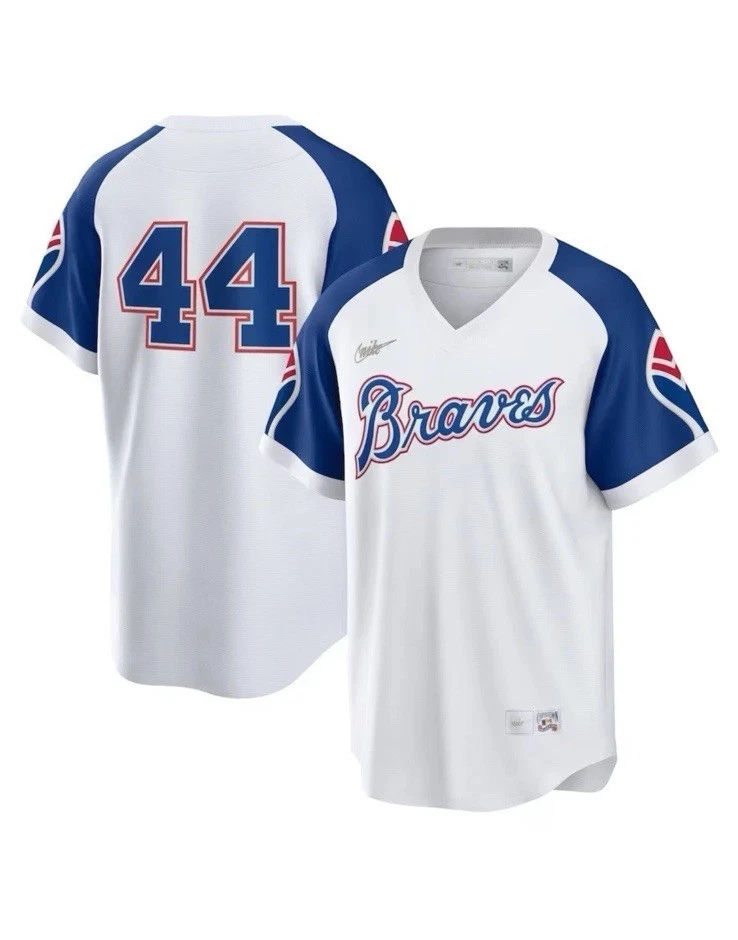 Camiseta deportiva Nike Atlanta Braves Throwback Cooperstown Game Hank Aaron #44 (XL) NUEVA CON ETIQUETAS Foto 1 de 4
