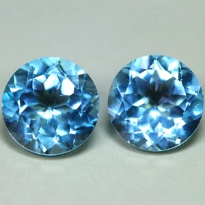 8,94 cts_Grande pietra preziosa sciolta_100% cielo naturale topazio blu_taglio rotondo - Foto 1 di 3
