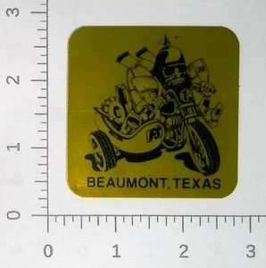 Vintage Beaumont Texas Motorrad Biker Werbung Aufkleber Sticker - Bild 1 von 1