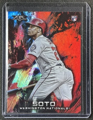 JUAN SOTO 2018 TOPPS FIRE #181 ROOKIE FLAME RC NATIONALS - Image 1 of 2