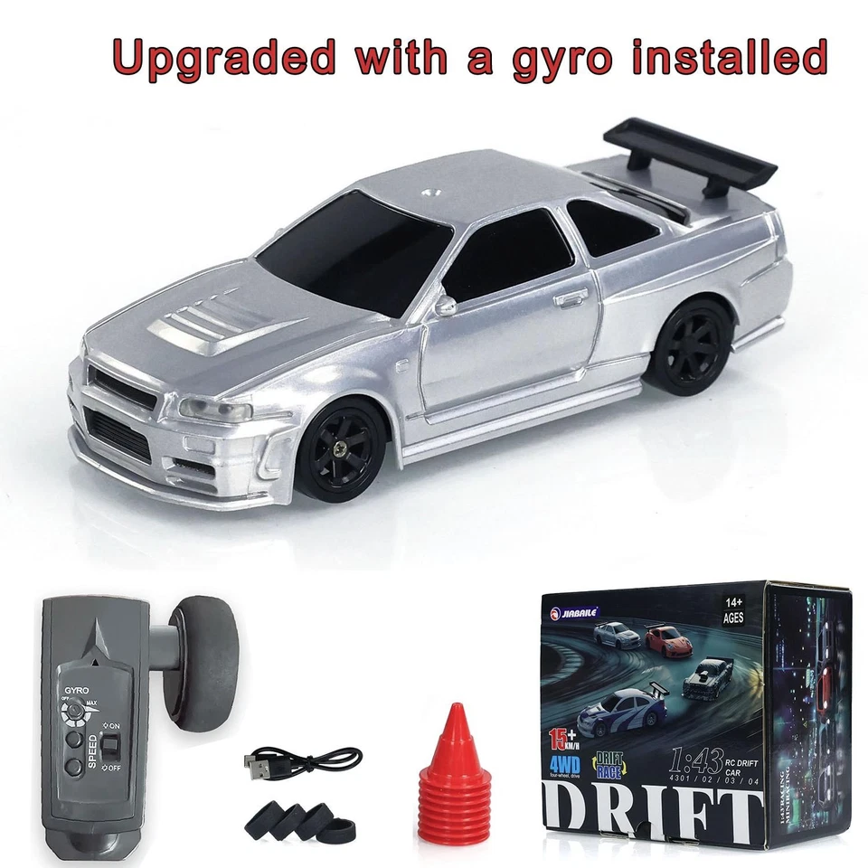 1:43 Ready to Run Race Car Gyro Drift Car 4WD Traffic Cones Mini Toy for Boys - Image 1 of 4