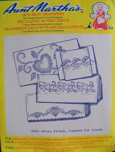 Tante Marthas 3660 X-Stitch Herzen Blumen Kissenbezug Stickerei Transfer Muster - Bild 1 von 2