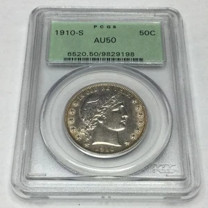 1910-S Barber Half Dollar AU50 PCGS certified - Picture 1 of 4