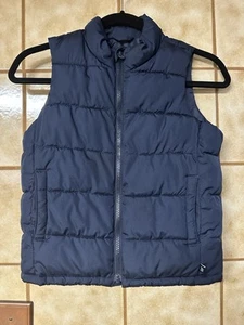 Gap Kids Unisex Navy Blue Puffer Best, School Play Uniform Preppy Outdoor, Sz Sm - Picture 1 of 12