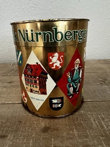 Vintage Schumann Tin Nürnberger Lebkuchen Rustic Cylinder Shape German Icons - Picture 1 of 8