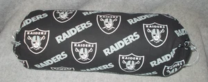 Handmade NFL Football Las Vegas Raiders Bolster Cylinder Neck Roll Pillow Cover - Picture 1 of 5