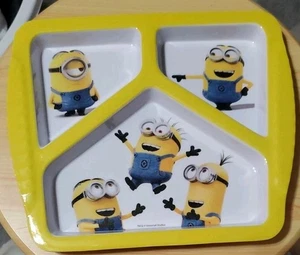 Zak! Minions Piatto Bambini Bambino Diviso Plastica Melamina Giallo - Foto 1 di 2