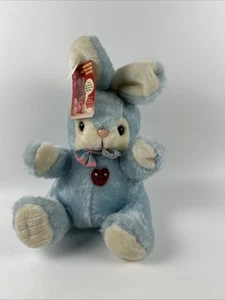 Vintage Cuddle Wit Pastel Blue Easter Bunny Rabbit Stuffed Plush Musical Tags - Picture 1 of 15