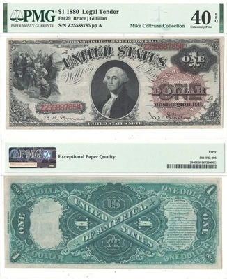 1880 $1 Legal Tender Note Fr-29 PMG XF-40 EPQ - Image 1 of 3