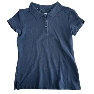 Old Navy Girls School Uniform Jersey-Knit Polo Navy Blue Shirt Size Small 6/7 - Picture 1 of 4