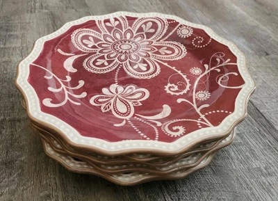 Juego de 6 Platos de Ensalada Pier 1 Maribeth Festoneada Ensalada Postre Aperitivo Almuerzo Foto 1 de 4