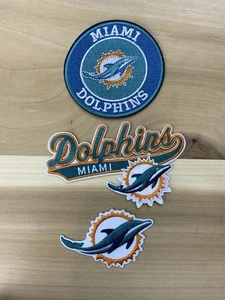 3er Set Miami Delphine bestickt Bügelbild Patches 2,5”-3” - Bild 1 von 4