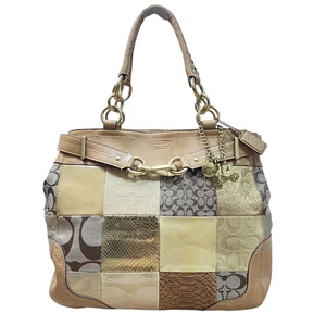 Bolso de mano Coach de cuero con retazos raro - Imagen 1 de 17