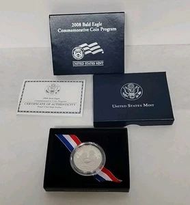 2008-S BALD EAGLE PROOF CLAD HALF-DOLLAR W US MINT OGP - BOX & COA EA5 - Picture 1 of 8