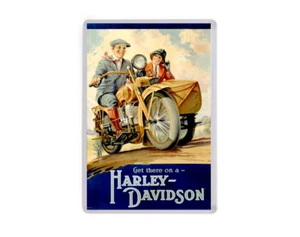 Harley Davidson großer Kühlschrankmagnet - Vintage Poster - Retro Bike Werbung - Bild 1 von 6