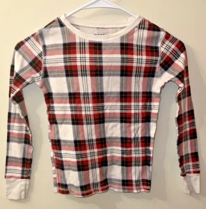Old Navy Pajama Shirt Kids Christmas Plaid White,Green, Red Size 8 Med. Unisex - Picture 1 of 3
