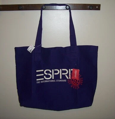 Vintage ESPRIT de Corp One World The International Standard Purple Canvas Tote - Image 1 of 4