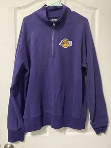 Lakers NBA Basketball Team Los Angeles Purple 1/4 Zip Pullover Long Sleeves XL - Picture 1 of 5