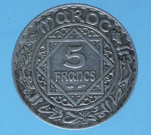 MAROCCO 5 FRANCHI 1933 NUMISMATICA CURRENCY MONETE DA COLLEZIONE SILVER COIN - Foto 1 di 2