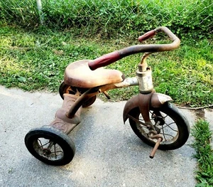 Vintage AMF Junior Toy Co Red Tricycle Bicycle All Original Kids Bike Display - Picture 1 of 10