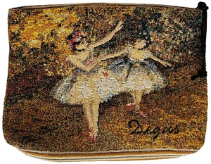 DEGAS BALLETT TÄNZER BELGISCHE GOBELIN TROUSSE HANDTASCHE BEUTEL KOSMETIKTASCHE + REISSVERSCHLUSS - Bild 1 von 3