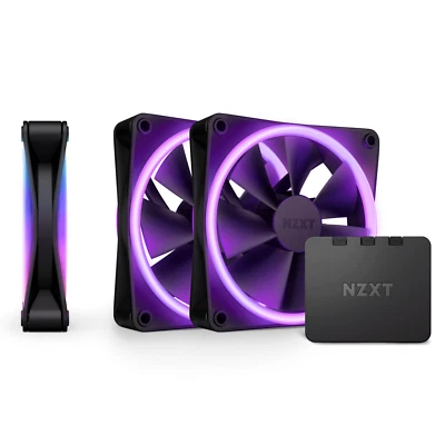 NZXT F120 RGB DUO 120mm Case Fan - Black (3-Pack) - Image 1 of 4