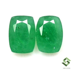 7x5 mm Certified Natural Emerald Cushion Cut Pair 1.94 CTS Untreated Loose Gems - Picture 1 of 6