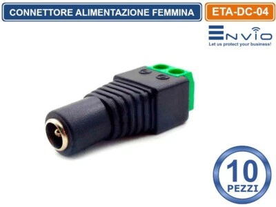 ENVIO CONFEZIONE 10 PEZZI CONNETTORE ALIMENTAZIONE FEMMINA CON MORSETTO POLARIZZATO