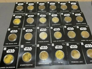Star Wars Commemorative Collector's Gold Coin Dark Vader Boba Fett You Pick - Picture 1 of 2