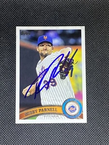 Tarjeta automática firmada por Bobby Parnell New York Mets 2011 Topps #US120 ~ CERTIFICADO DE AUTENTICIDAD - Imagen 1 de 3