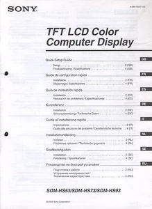 Bedienungsanleitung / Kurzreferenz 8-sprachig: Computer Display SDM-HS53 / -HS73 - Bild 1 von 1