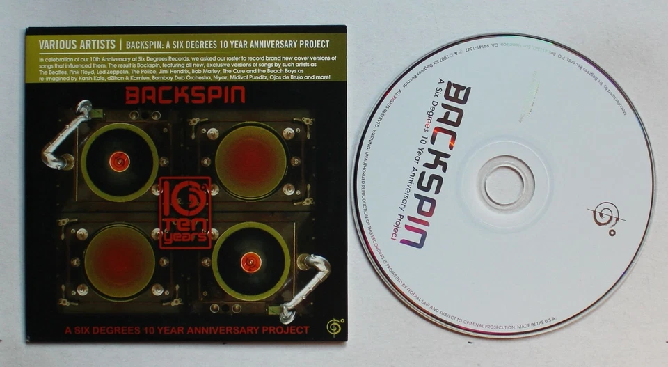 Backspin: A Six Degrees Ten Year Anniversary Project US Adv Cardcover CD 2007 - Bild 1 von 1
