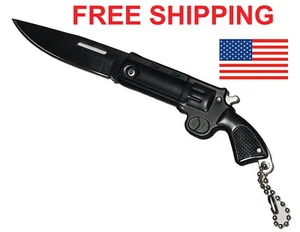 6" Folding Knife pocket Knife HAND GUN PISTOL knife Gun Shape knife REVOLVER - Picture 1 of 4