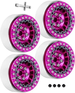 RC 1.9 Beadlock Wheels for 1/10 RC Crawler TRX4 Axia1 SCX10 SCX10 III,Alloy Alum - Picture 1 of 7