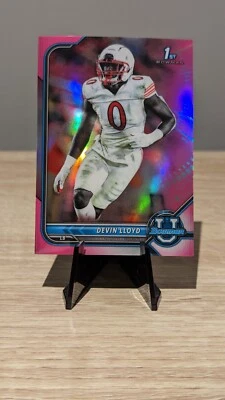 2022 Bowman University Devin Lloyd 1st Pink Refractor #62 Utah - Image 1 of 2