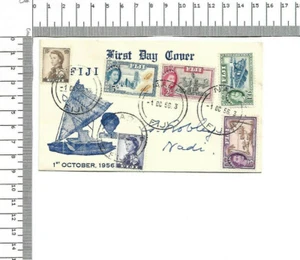 FDC Fiji Commonwealth Reino Unido 1.10.1956 Nadi firmado G. Robley; 60463 - Imagen 1 de 2