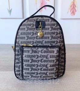 JUICY COUTURE Bag Charmed City Mini Backpack - Black Beige - Picture 1 of 5