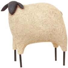 Primitive SHEEP Figurine Stick Legs 3.5"H x 4"W Farmhouse Resin Aged Look Cream
